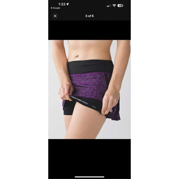 LULULEMON PACE RIVAL SKIRT 2 SIZE-6  Flashback Static Powdered Rose Tender Viole - Picture 3 of 15